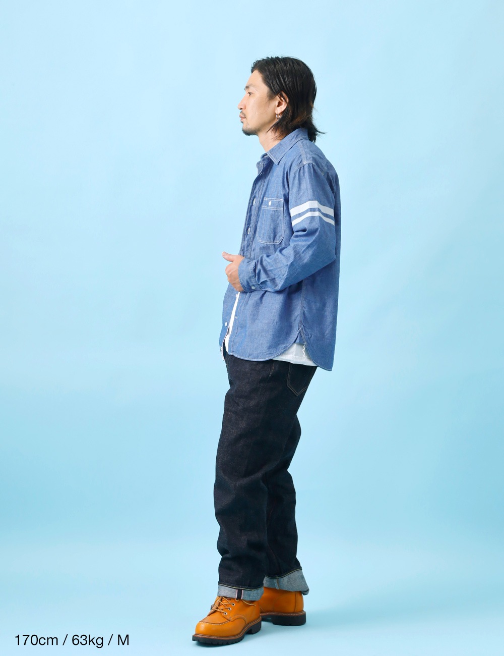 桃太郎JEANS｜TRIPLE STITCH L/S CHAMBRAY SHIRT 
