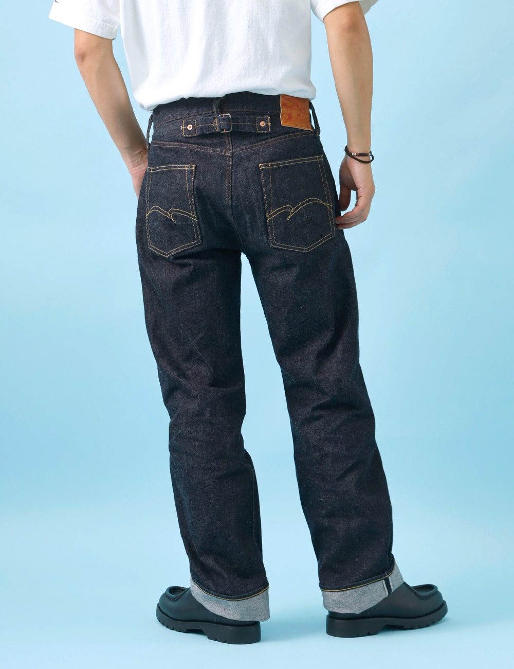 STUDIO D'ARTISAN｜15ozシンチバック付きルーズストレート