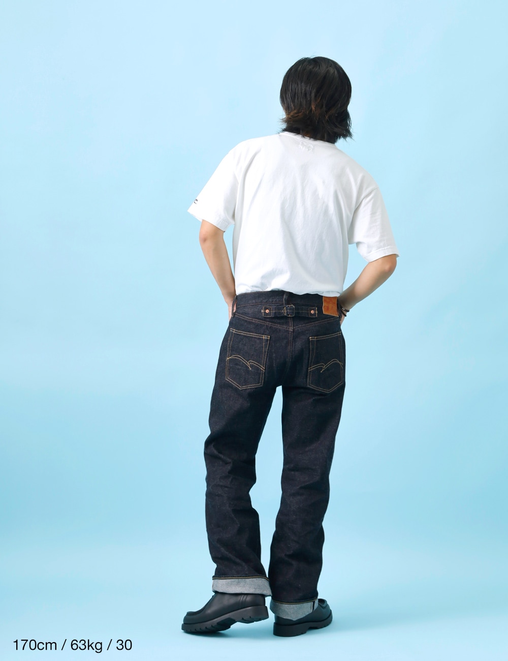 STUDIO D'ARTISAN｜15ozシンチバック付きルーズストレート