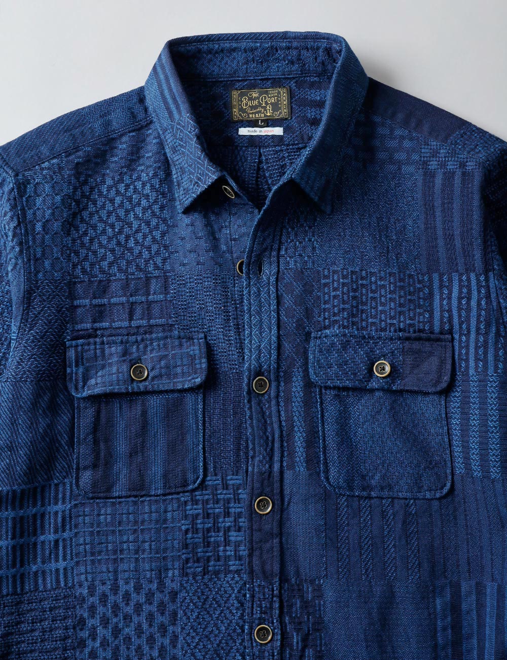 BLUEPORT（ブルーポート）インディゴ ジャカードシャツ