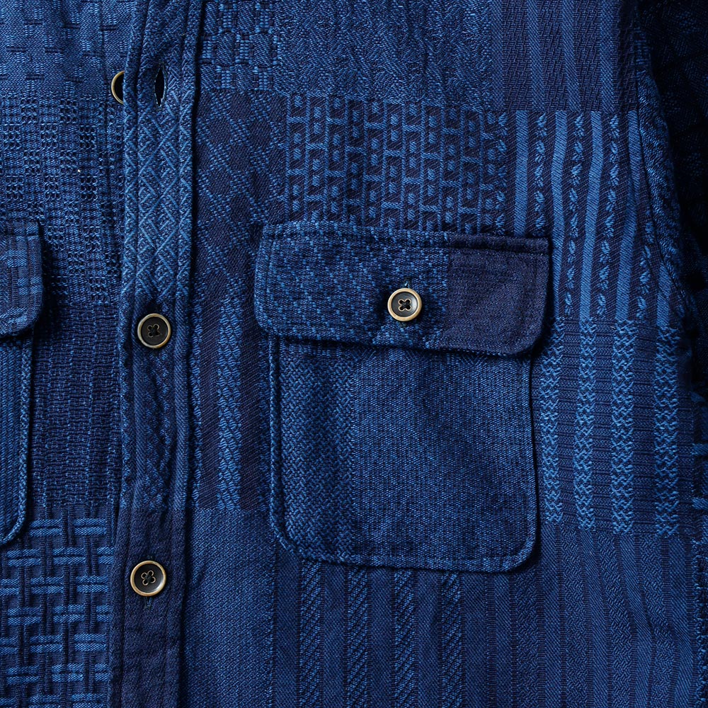 BLUEPORT（ブルーポート）インディゴ ジャカードシャツ