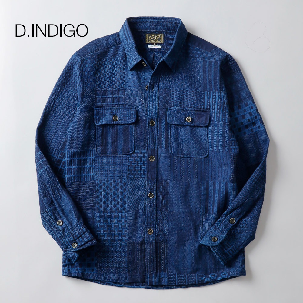 BLUEPORT（ブルーポート）インディゴ ジャカードシャツ