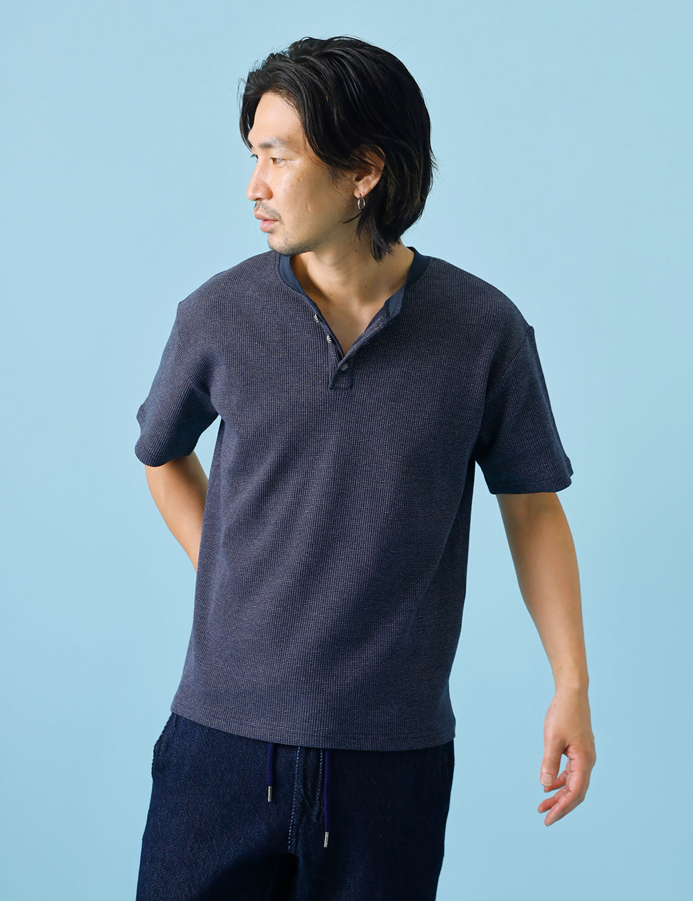 BLUE PORT ｜『伸びない』杢サーマルTシャツ