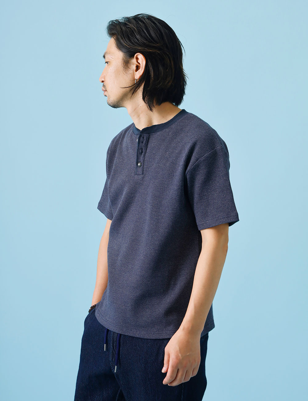 BLUE PORT ｜『伸びない』杢サーマルTシャツ