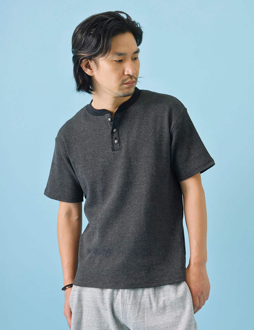 BLUE PORT ｜『伸びない』杢サーマルTシャツ