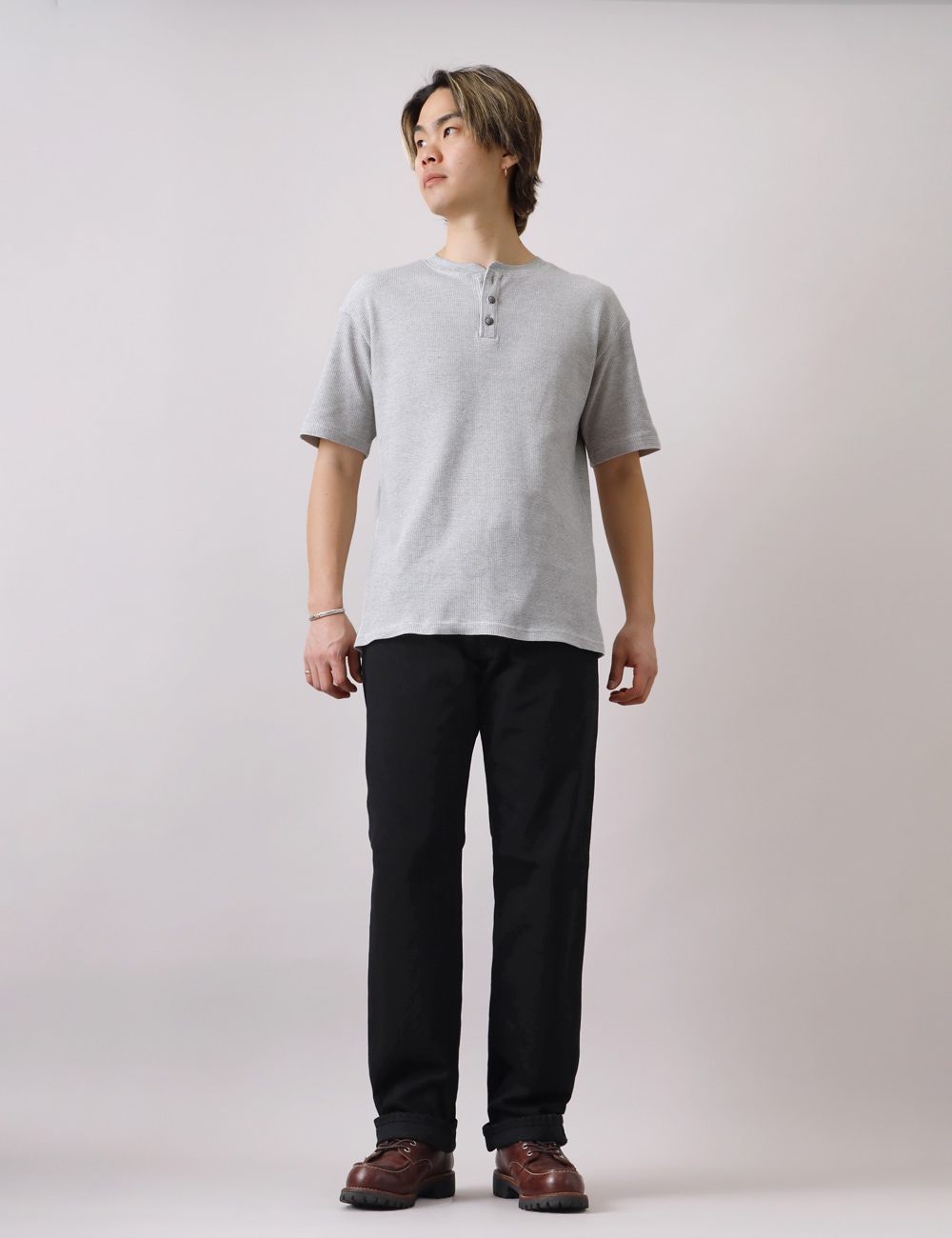 BLUE PORT（ブルーポート）伸びない杢サーマルTシャツ