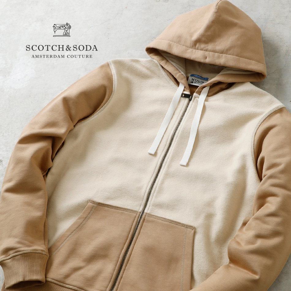 【SCOTCH&SODA】REVERSE ZIP PARKA切り替えジップパーカー