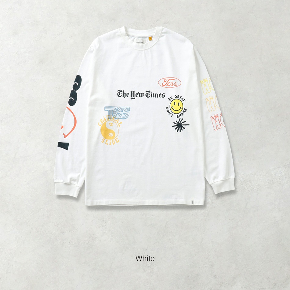 【TCSS】MIXED UP LS TEEプリントクルーロンT