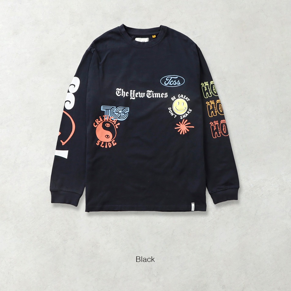 【TCSS】MIXED UP LS TEEプリントクルーロンT