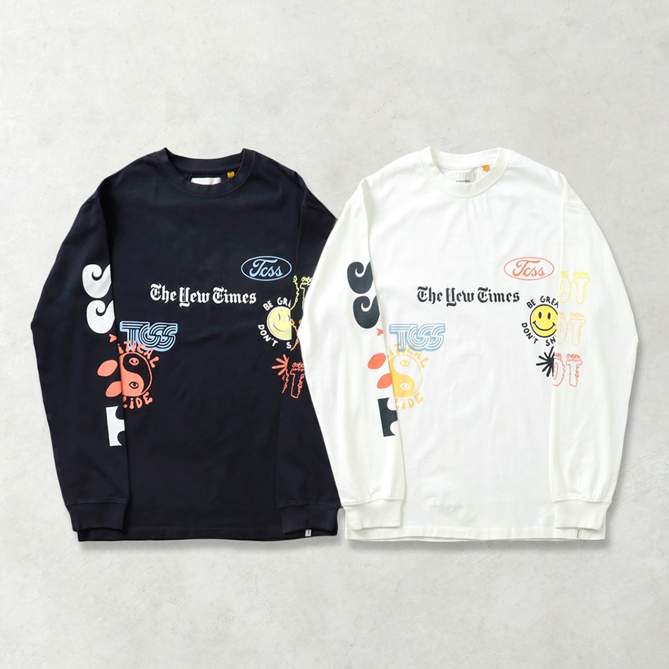 【TCSS】MIXED UP LS TEEプリントクルーロンT