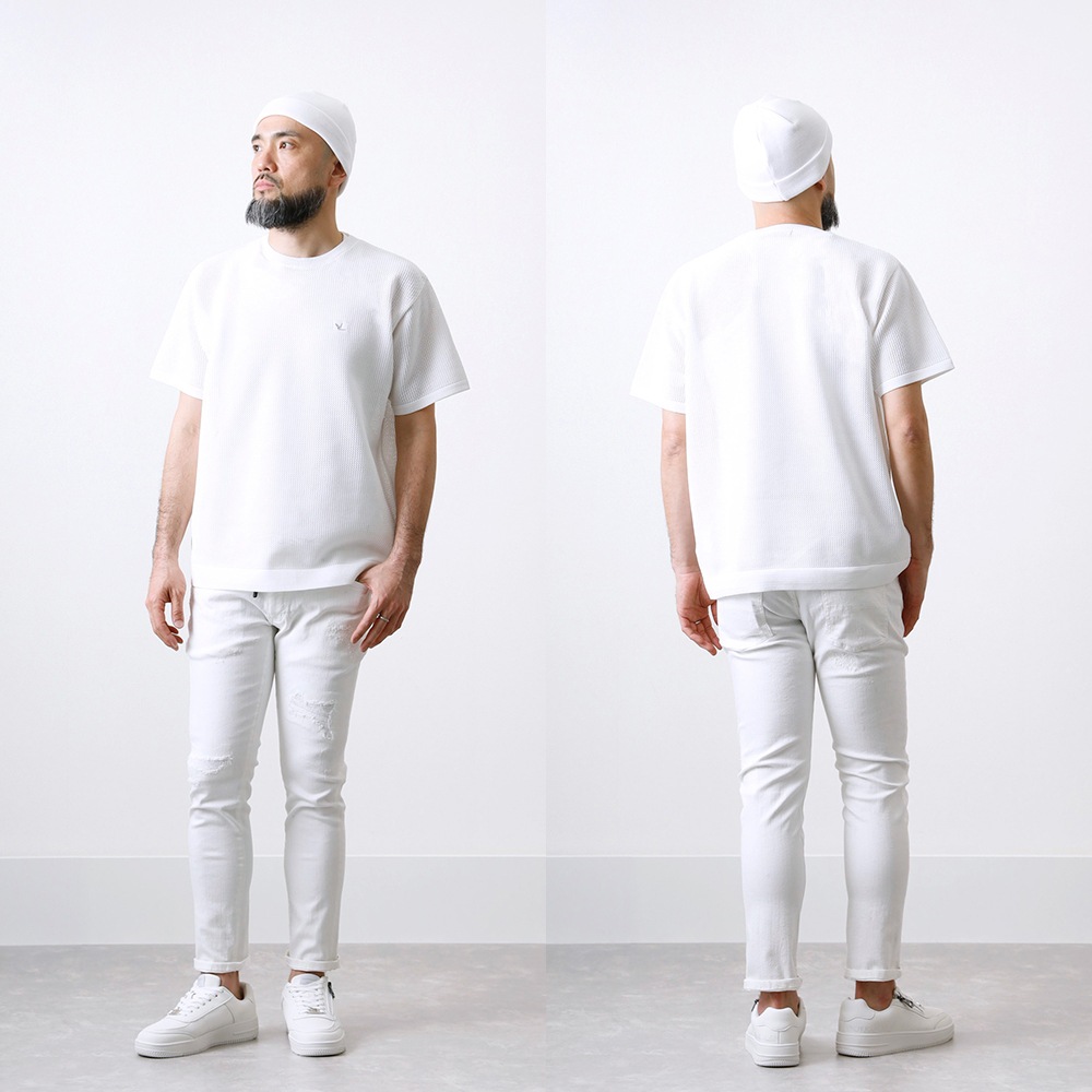 【1PIU1UGUALE3 RELAX】KNIT TEE半袖ニットTシャツ