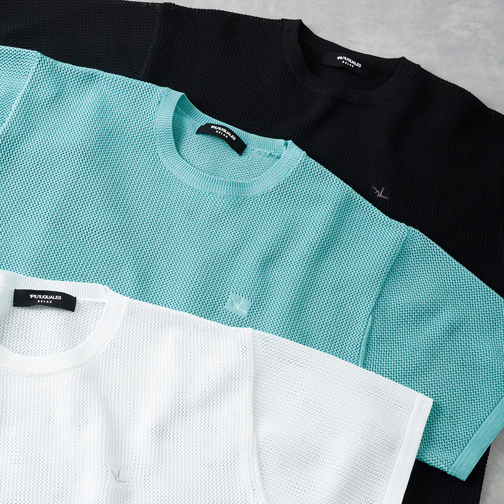 【1PIU1UGUALE3 RELAX】KNIT TEE半袖ニットTシャツ