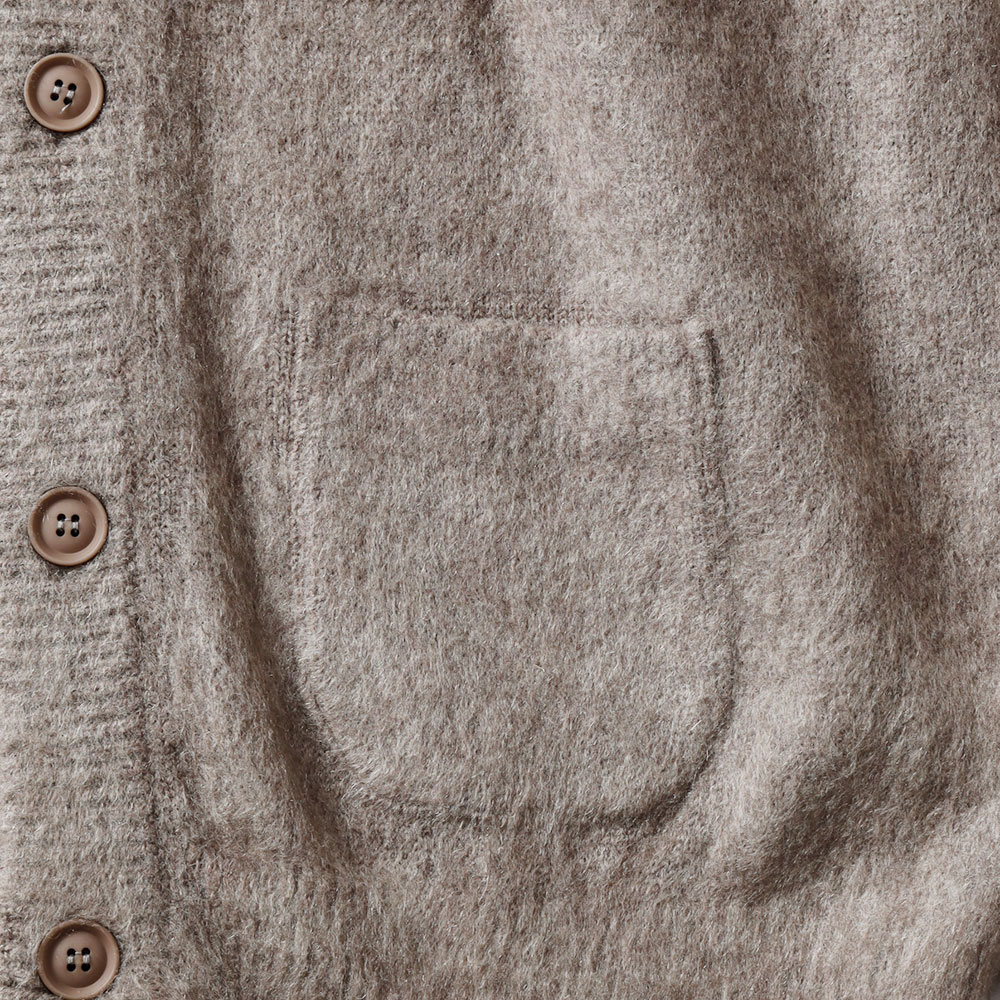 REMI RELIEF（レミレリーフ）スカ柄 起毛ニットカーデ｜アメカジ