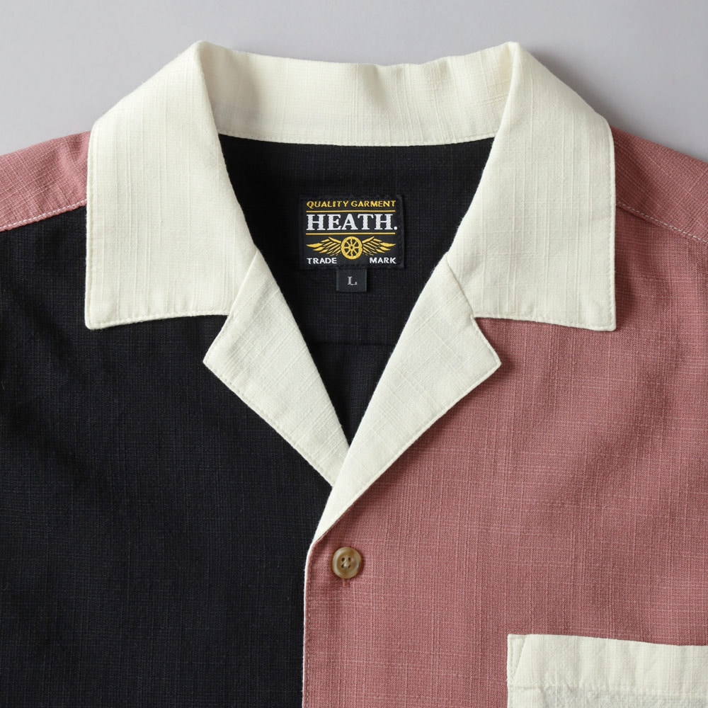 HEATH(ヒース)BEER刺繍 オープンカラーシャツ