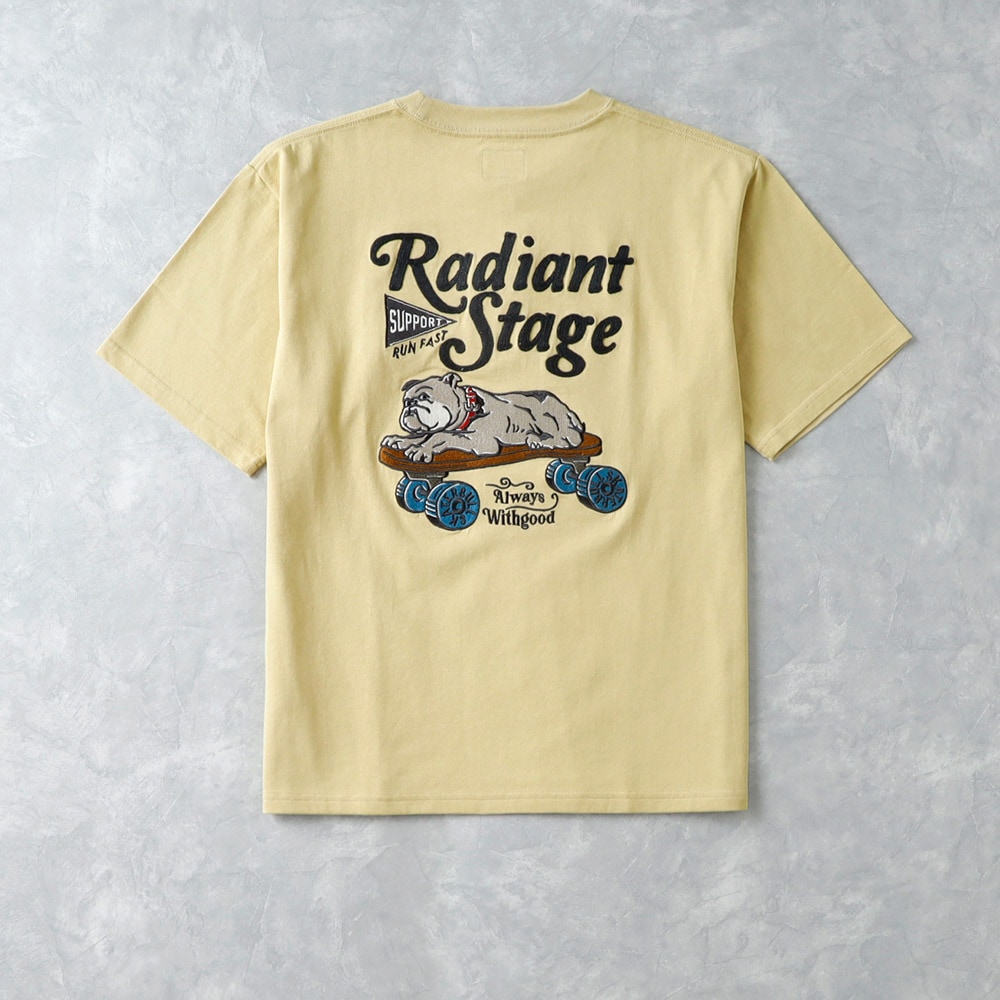 ★日本未入荷*SCOTCH&SODA*新作*COLD DYE 刺繍Tシャツ/ARMY★ HEATH 】EMBROIDERY SKATE BULL T-SHIRT刺繍スケートブルTシャツ