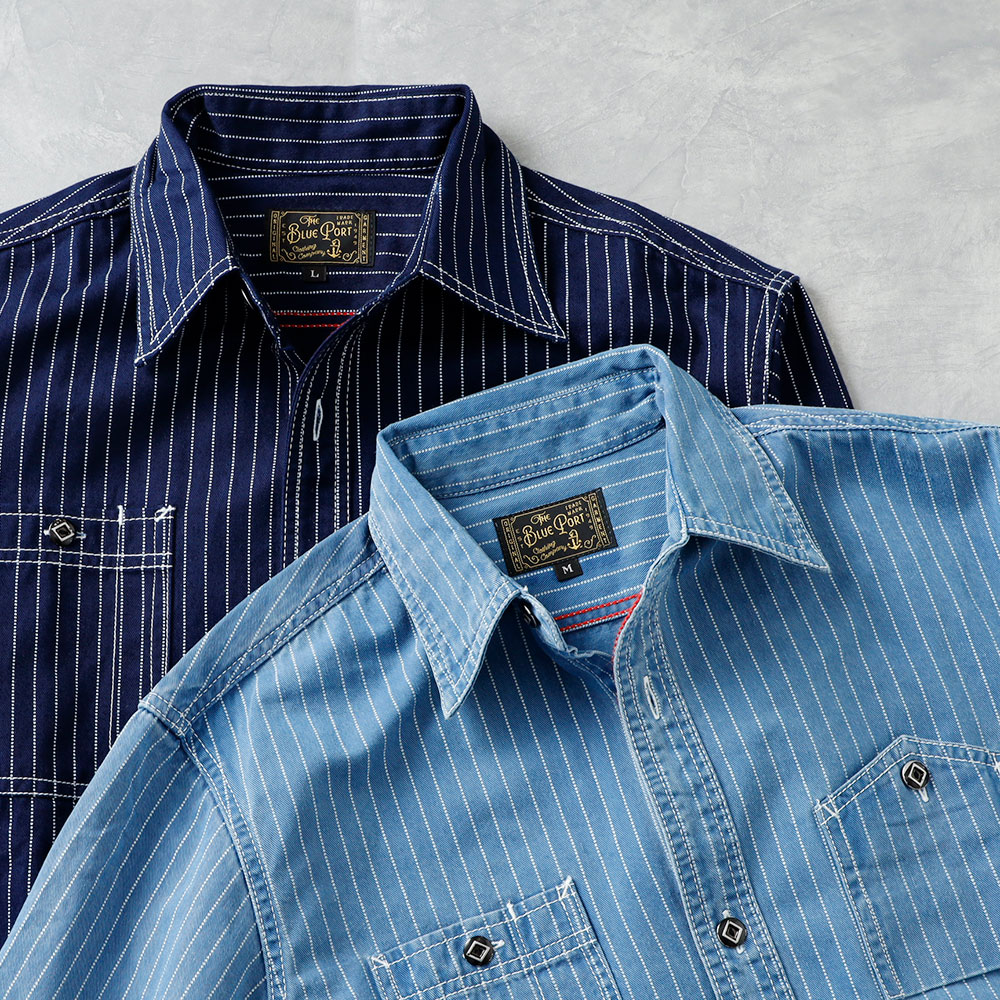 【BLUEPORT】INDIGO WABASH 40's WORK SHIRT インディゴウォバッシュワークシャツ