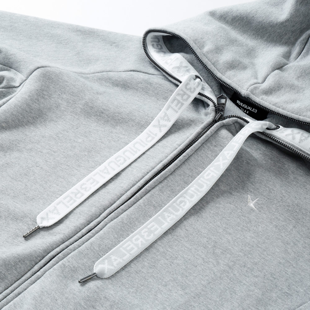 1PIU1UGUALE3 RELAX(ウノピゥウノウグァーレトレ リラックス) パイピングロゴワイドスピンドルパーカー