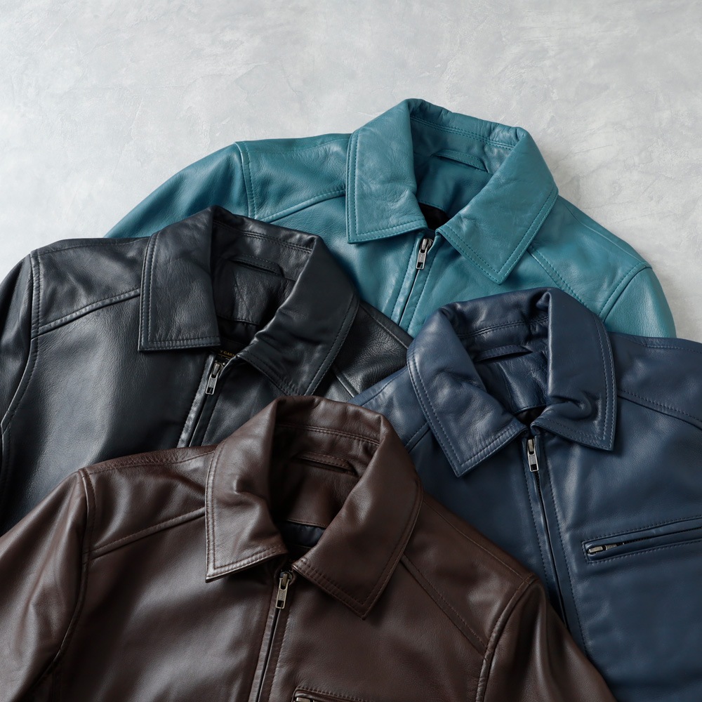 HEATH】LEATHER COLLAR RIDERS JACKET シープスキンレザー