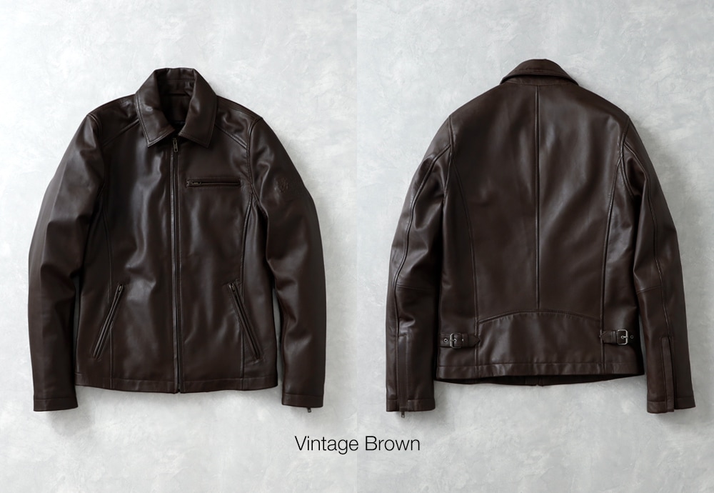 極美品◆エンメティ レザー シングルライダース ジャケット シープスキン XL HEATH】LEATHER SINGLE RIDERS JACKET シープスキンレザー