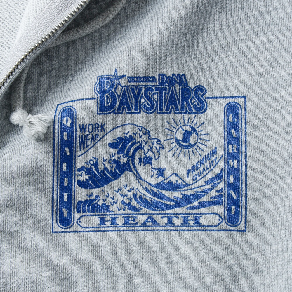 HEATH（ヒース）横浜DeNAベイスターズ公認デザイン オリジナル ジップパーカー 