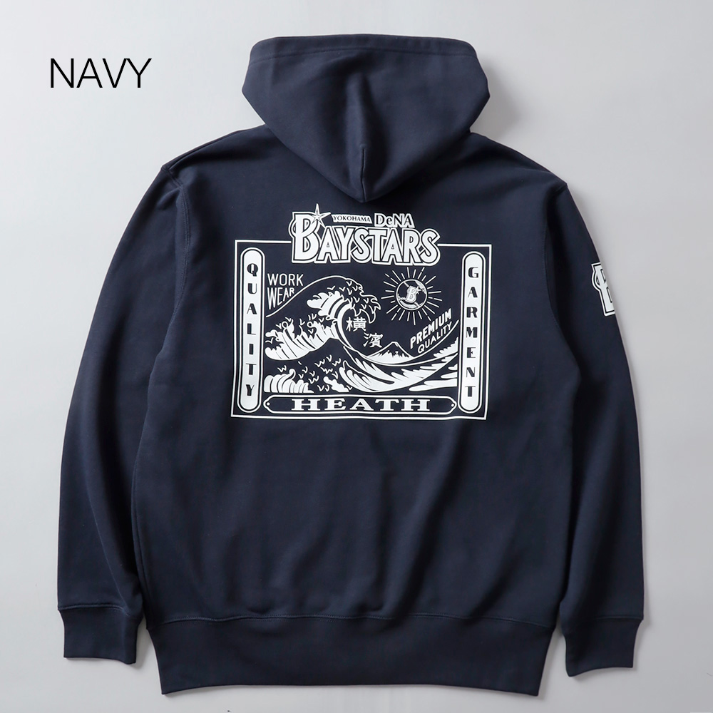 HEATH（ヒース）横浜DeNAベイスターズ公認デザイン オリジナル ジップパーカー 