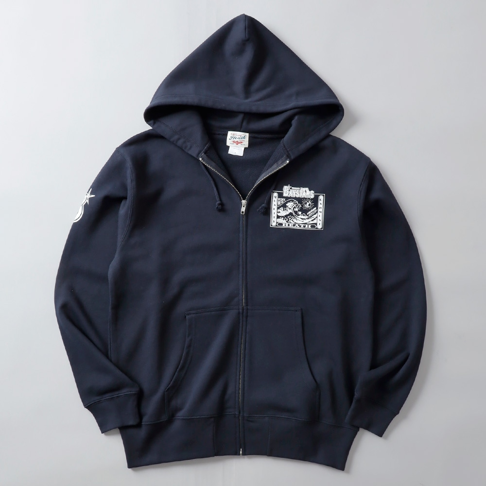 HEATH（ヒース）横浜DeNAベイスターズ公認デザイン オリジナル ジップパーカー 