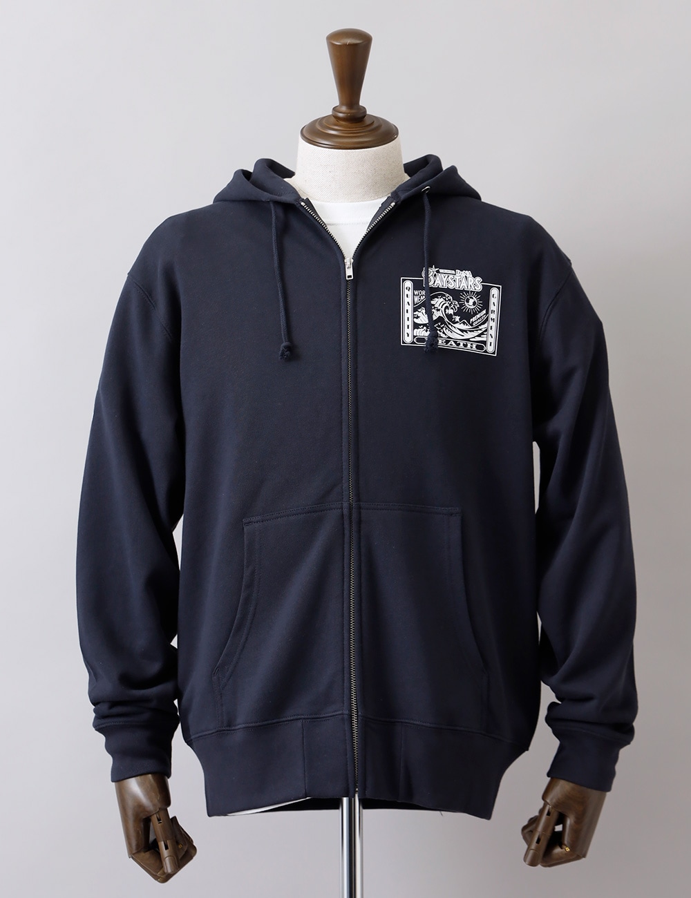 HEATH（ヒース）横浜DeNAベイスターズ公認デザイン オリジナル ジップパーカー 