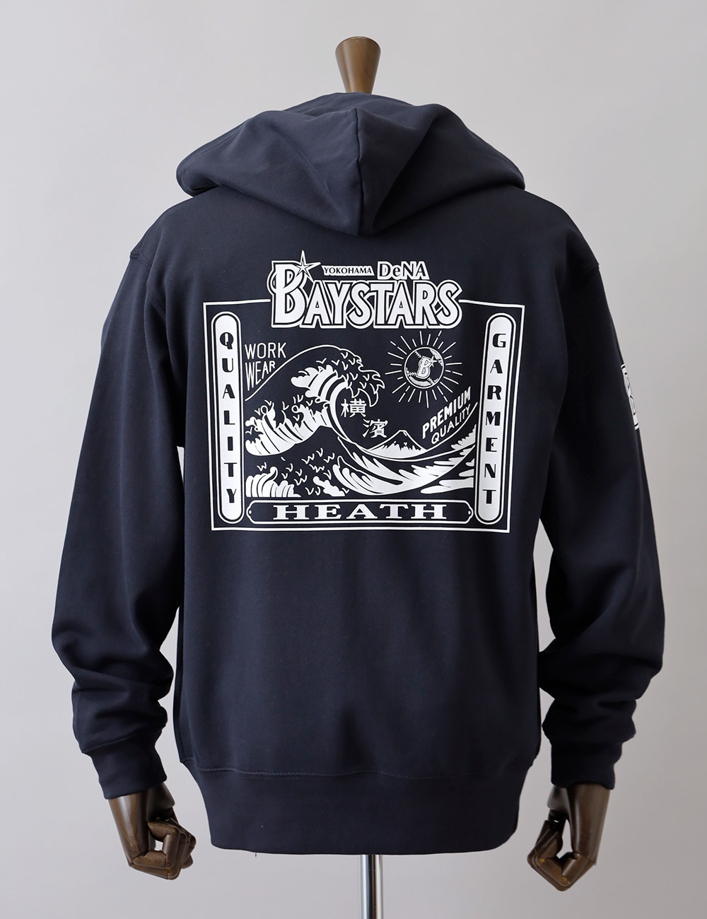 HEATH（ヒース）横浜DeNAベイスターズ公認デザイン オリジナル ジップパーカー 