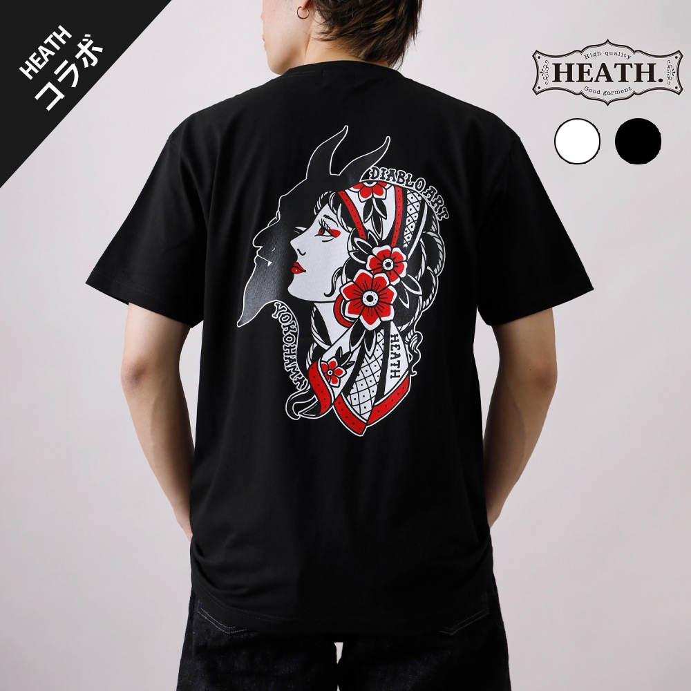 HEATH × Diablo Art（ヒース x ディアブロアート） オリジナルアートワーク ヘビーウエイトTシャツ 