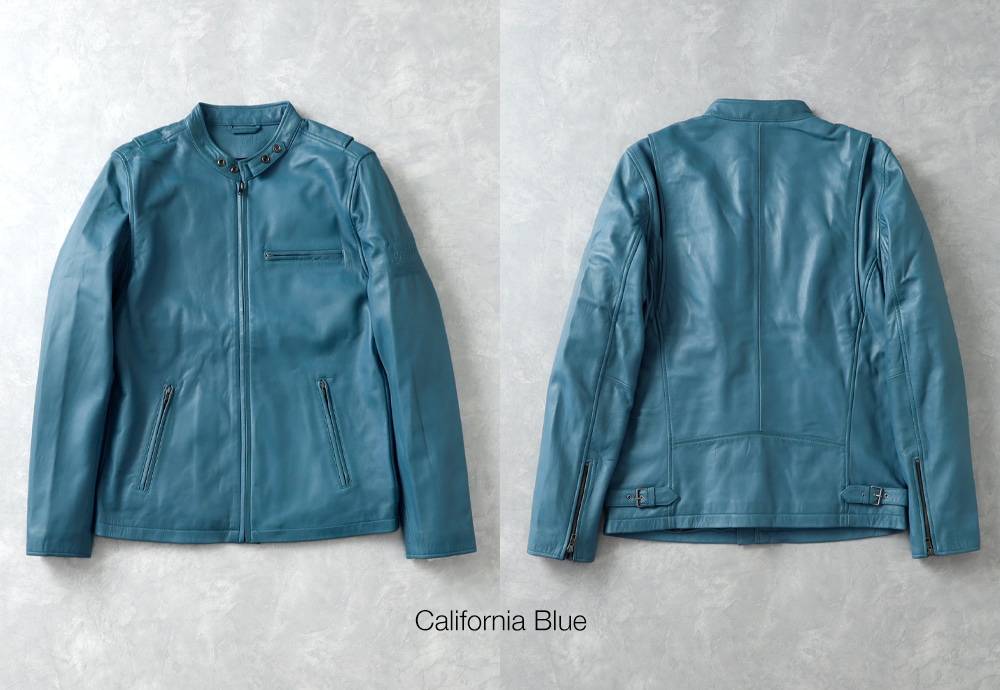 RIDEZ 青色 革ジャン　シープレザー　シングルライダースジャケット SHEEP LEATHER/シープレザー シングルライダースジャケット