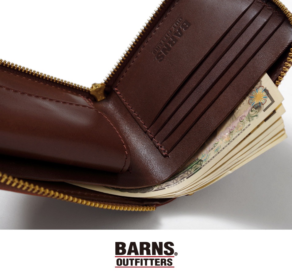 BARNS】CORDOVAN FOLDED WALLET｜アメカジファッション通販