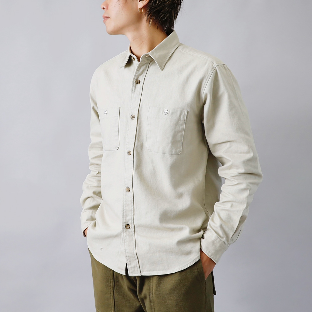 BLUEPORT（ブルーポート）ヴィンテージ ヘリンボーン ユーティリティシャツ