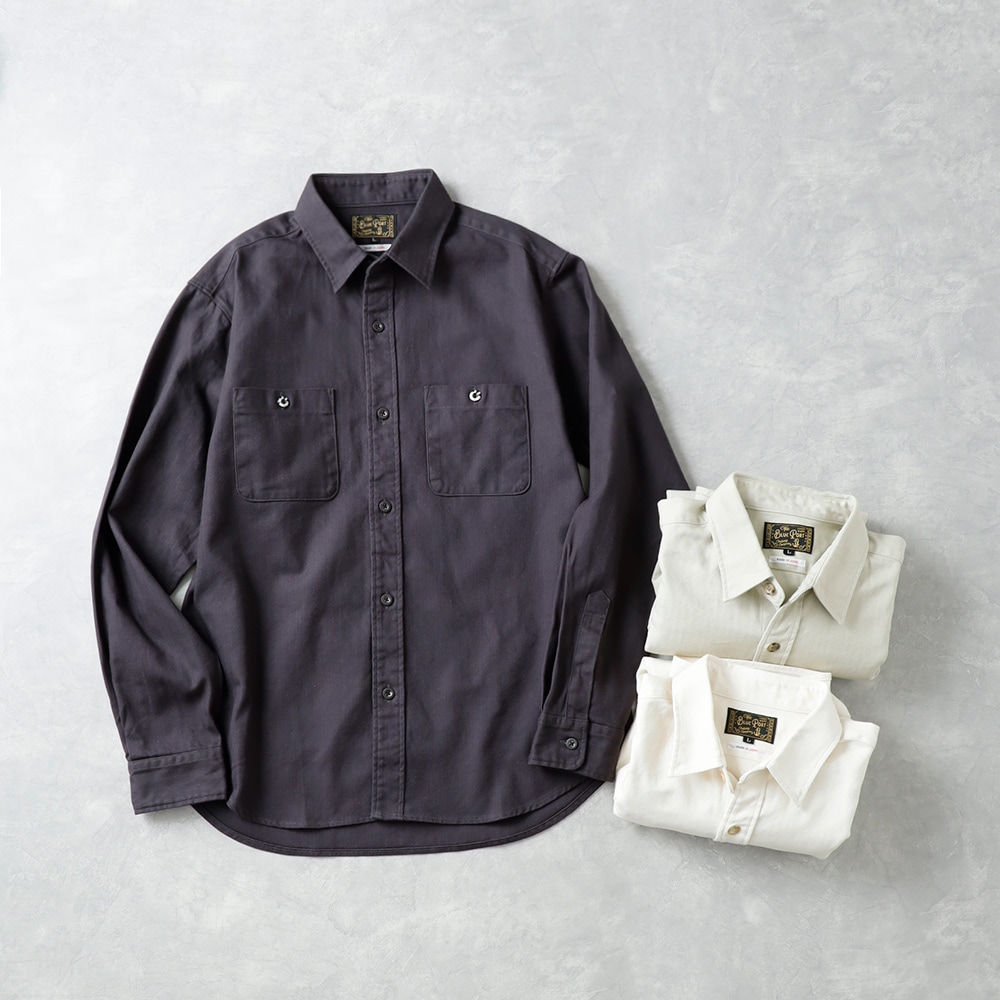 BLUEPORT（ブルーポート）ヴィンテージ ヘリンボーン ユーティリティシャツ