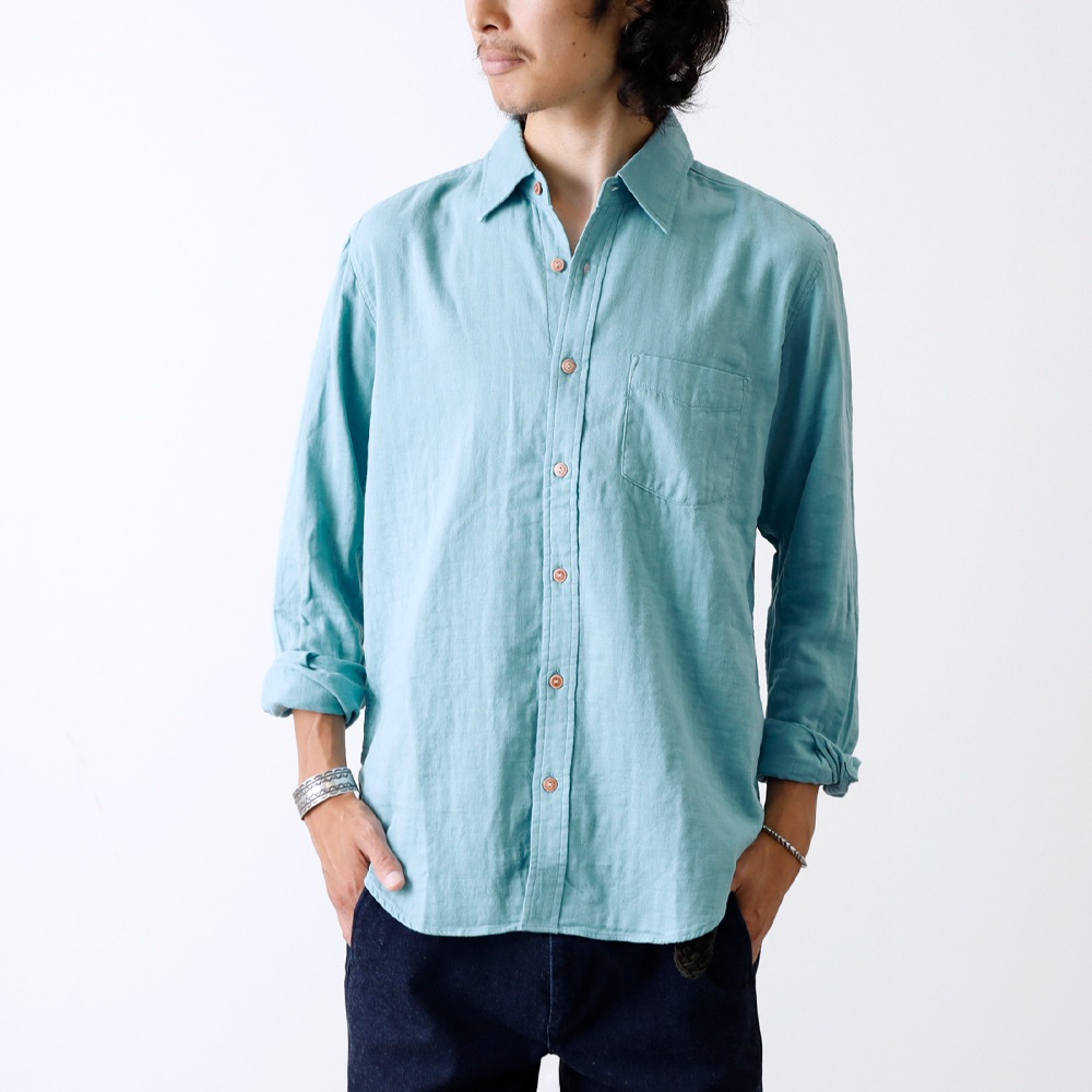 【BLUE PORT】W-GAUZE LONG SLEEVE SHIRT Wガーゼシャツ