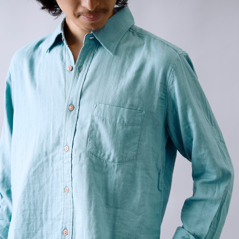 【BLUE PORT】W-GAUZE LONG SLEEVE SHIRT Wガーゼシャツ