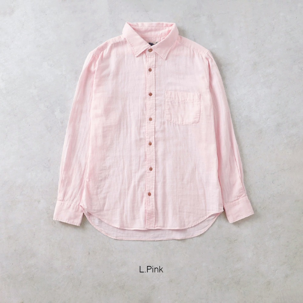 【BLUE PORT】W-GAUZE LONG SLEEVE SHIRT Wガーゼシャツ