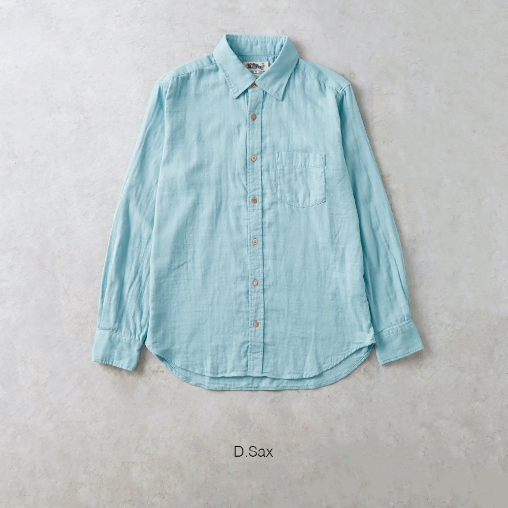 【BLUE PORT】W-GAUZE LONG SLEEVE SHIRT Wガーゼシャツ