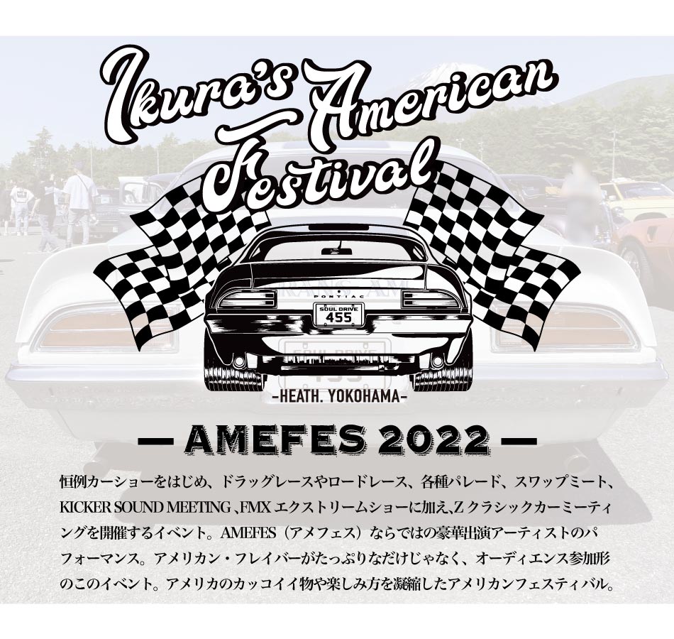 <半額！ファミリーSALE！>◆【IKURA's American Festival x HEATH】AMEFES 2022 COLLABO T-SHIRT