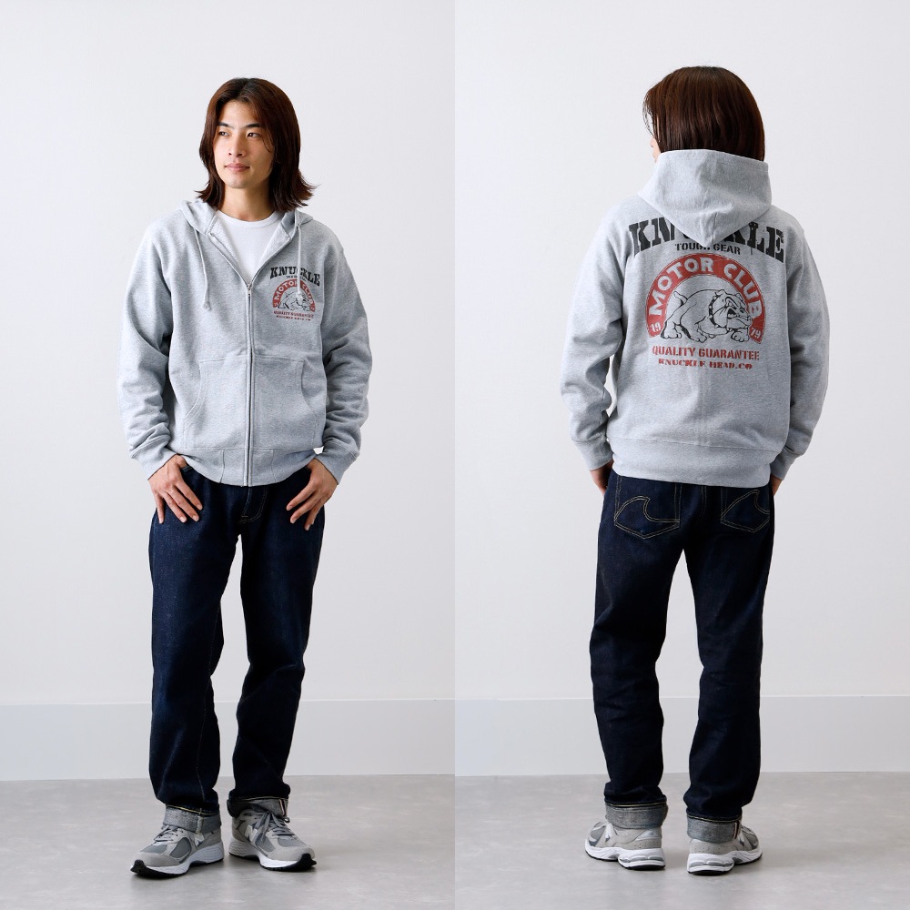 【KNACKERED】BULL ZIP P/K オリジナル ジップパーカー