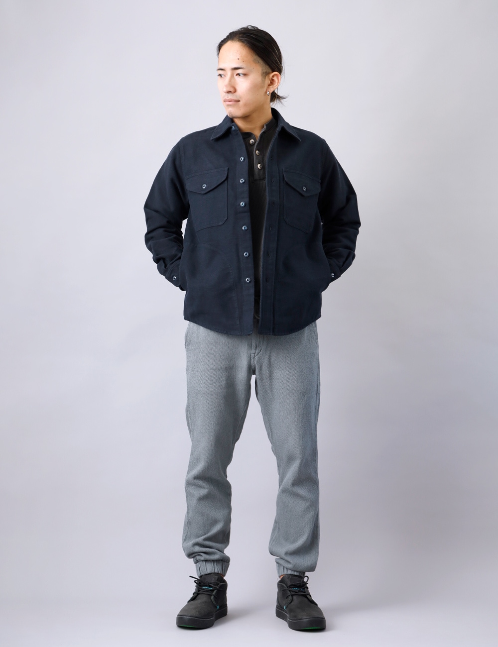 BLUEPORT（ブルーポート）ヘビーコットンメルトン シャツジャケット