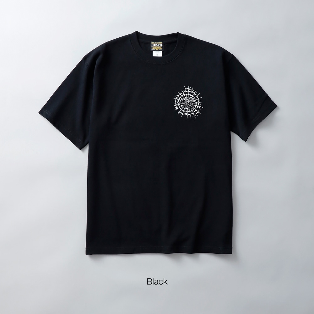 <10%OFF！ファミリーSALE！>◆HEATH × Diablo Art（ヒース x ディアブロアート）超極厚9.1オンス刺繍Tシャツ 