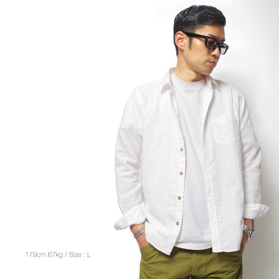 BLUEPORT】W-GAUZE LONG SLEEVE SHIRT｜アメカジファッション通販