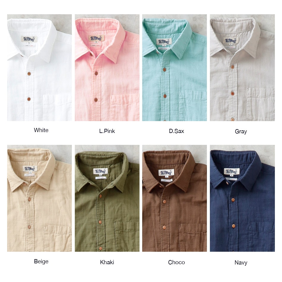 【BLUEPORT】W-GAUZE LONG SLEEVE SHIRT