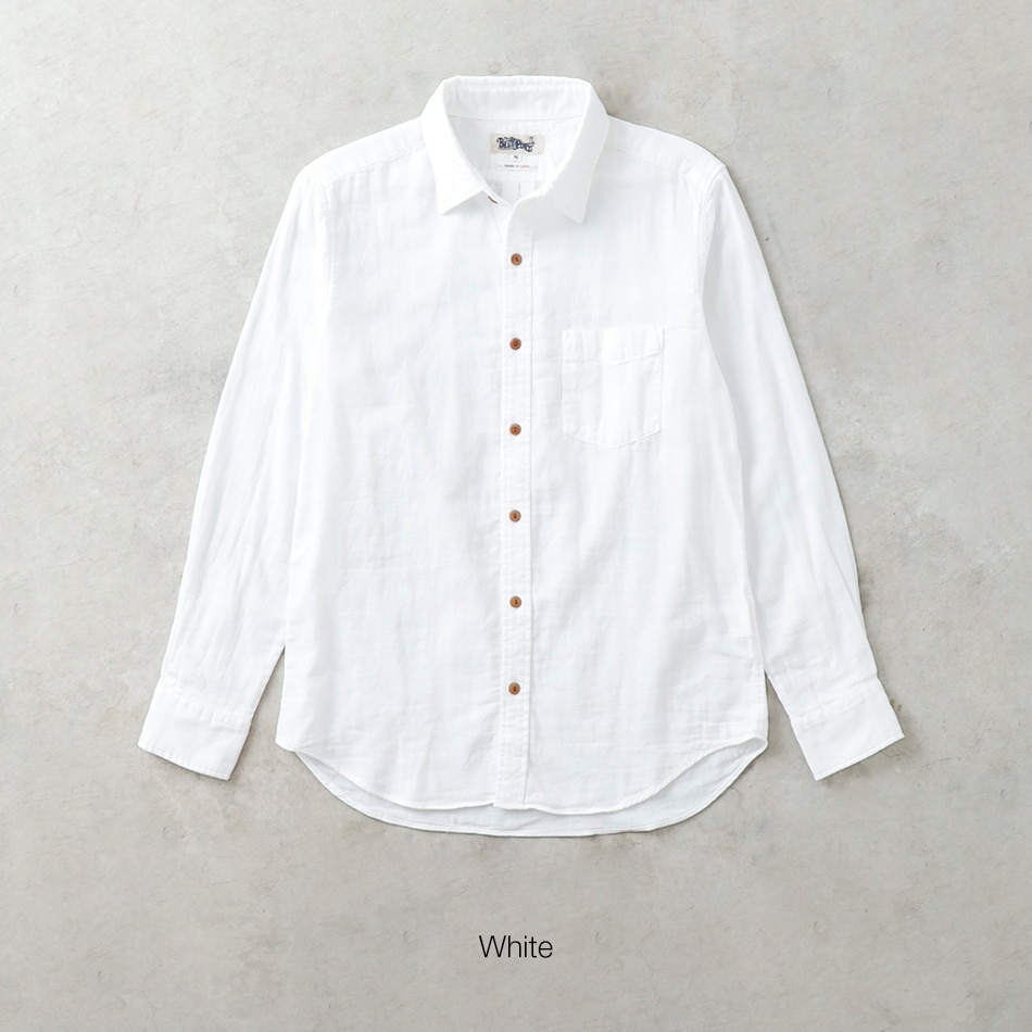 【BLUEPORT】W-GAUZE LONG SLEEVE SHIRT