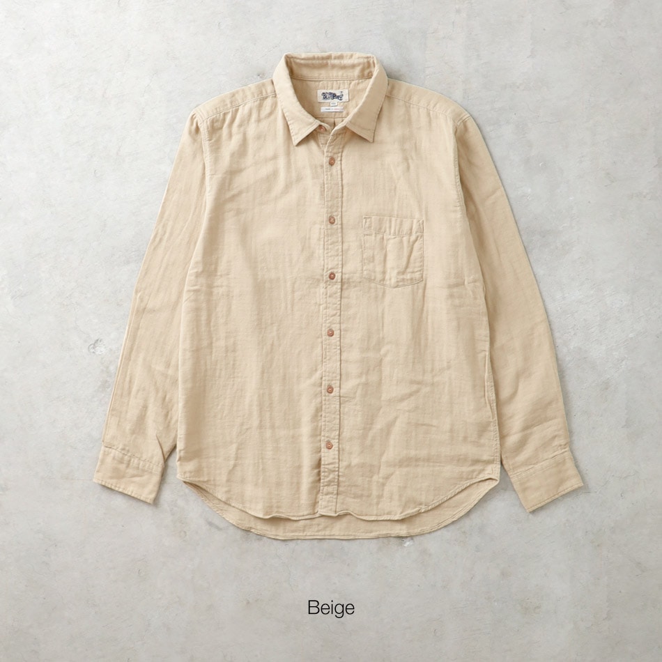 【BLUEPORT】W-GAUZE LONG SLEEVE SHIRT