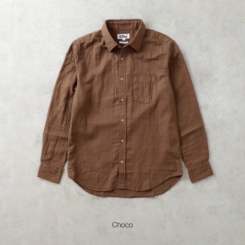 【BLUEPORT】W-GAUZE LONG SLEEVE SHIRT