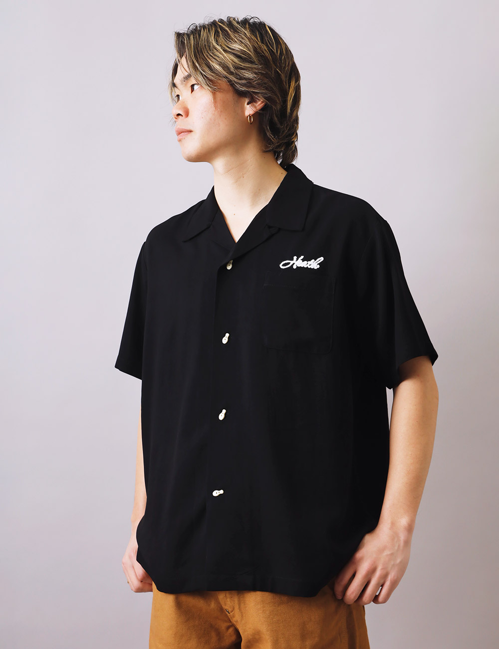 HEATH（ヒース）刺繍ボーリングシャツ 