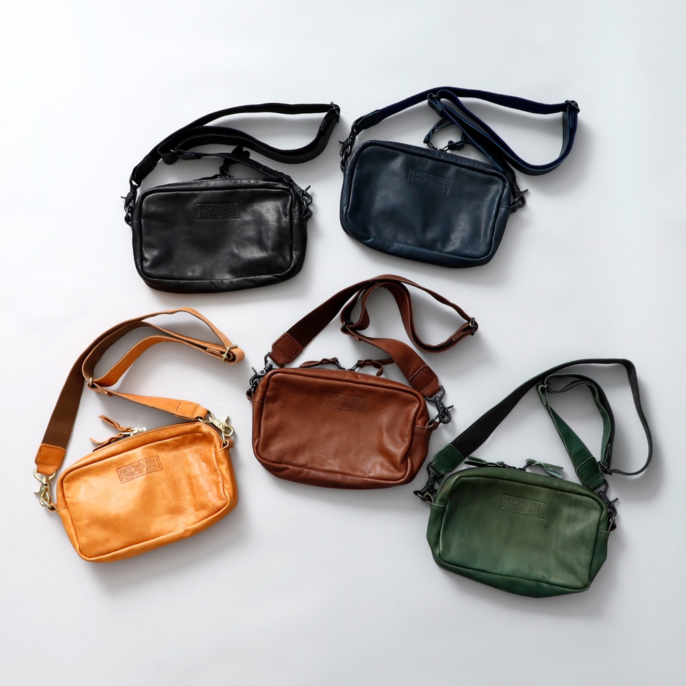 Butler Verner Sails】HORSE LEATHER SQUARE ZIP SHOULDER BAG