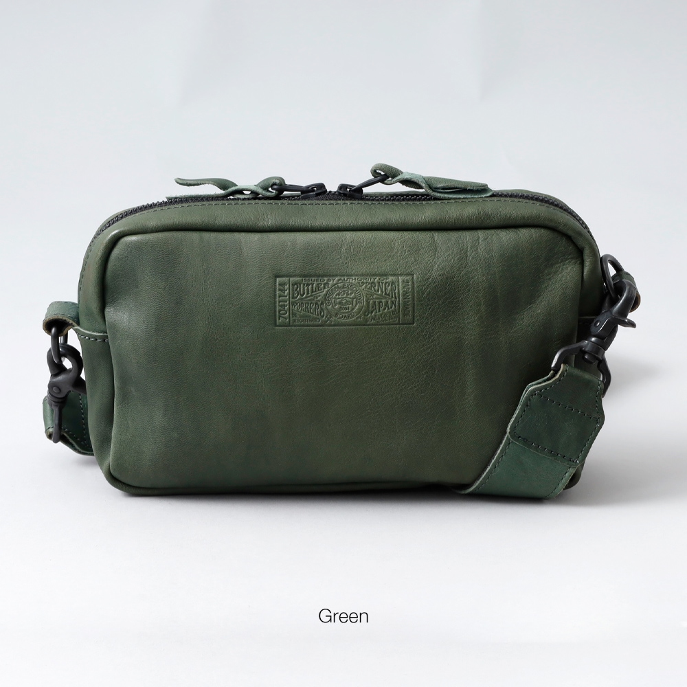 Butler Verner Sails】HORSE LEATHER SQUARE ZIP SHOULDER BAG