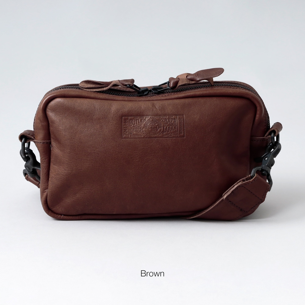 Butler Verner Sails】HORSE LEATHER SQUARE ZIP SHOULDER BAG